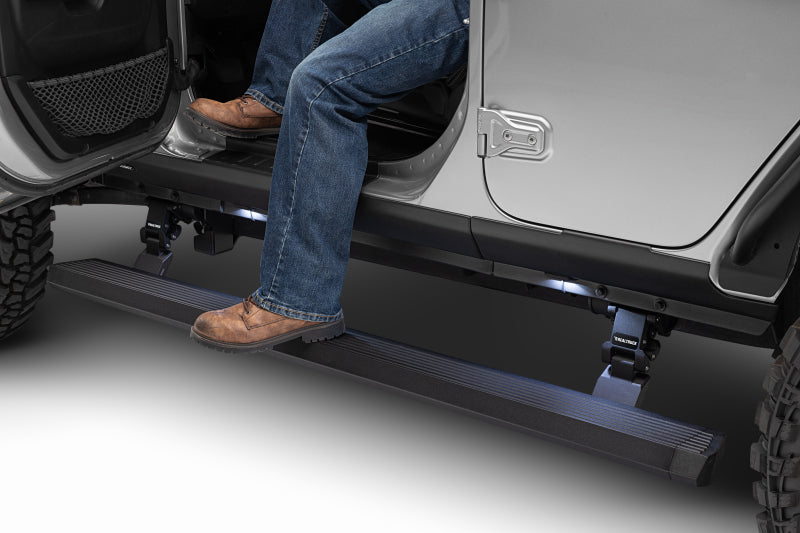 Go Rhino 20450674PC RealTruck 18-24 Jeep Wrangler 4dr VoltStep Electric Running Board Kit (Drilling Req.) - Tex. Blk