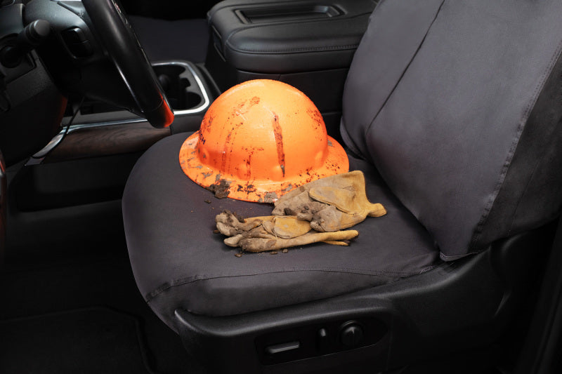 Covercraft SS2512PCCH 16-20 Ford Transit Polycotton SeatSaver Custom Front Row Seat Covers - Charcoal