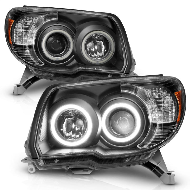 ANZO 111320 2006-2009 Toyota 4Runner Projector Headlights w/ Halo Black