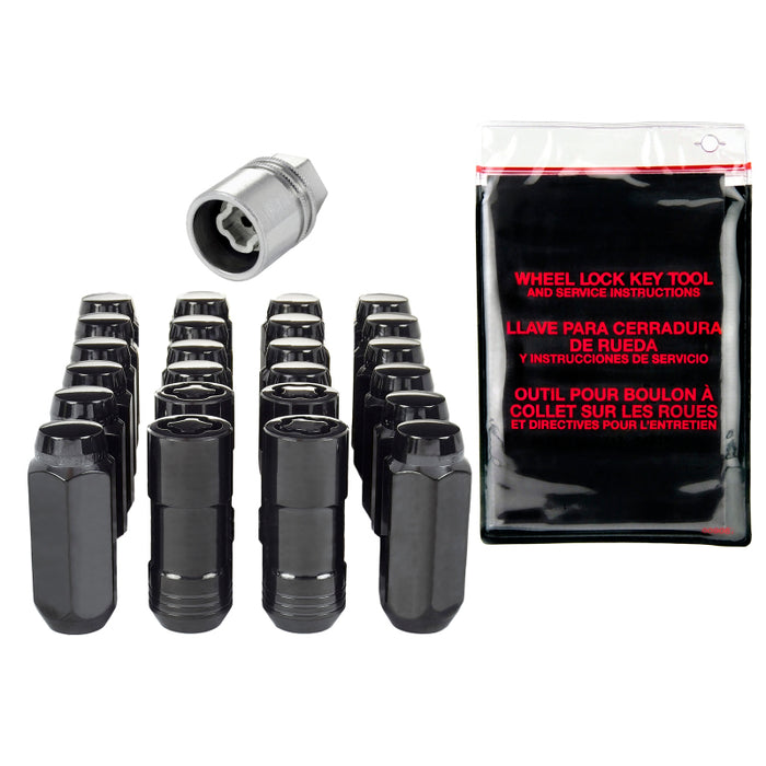 McGard 84617 6 Lug Hex Install Kit w/Locks (Cone Seat Nut) M14X2.0 / 13/16 Hex / 2.25in. Length - Black