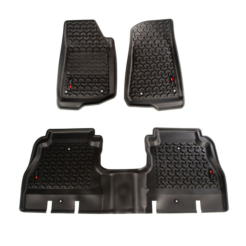 Rugged Ridge 12987.05 Floor Liner Front/Rear Black 2018-2020 Jeep Wrangler JL 4 Dr