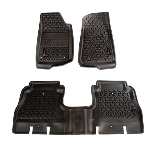 Rugged Ridge 12987.05 Floor Liner Front/Rear Black 2018-2020 Jeep Wrangler JL 4 Dr