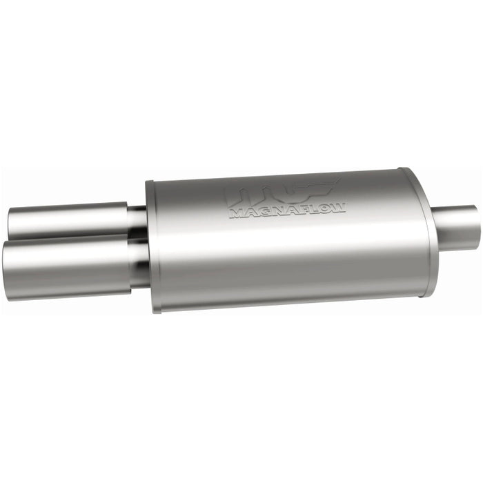 Magnaflow Perf Exhaust MAG14815 Stainless Muffler 2.25in In / Dual 3in Tips Out