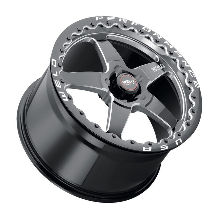 Weld S90470071P00 S904 17x10 Ventura Beadlock 5x115 ET00 BS5.50 Gloss BLK MIL DIA 78.1