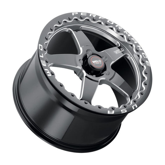 Weld 768B-31015F Magnum Import 13x10 / 4x100mm BP / 5in. BS Black Wheel - Black Single Beadlock MT