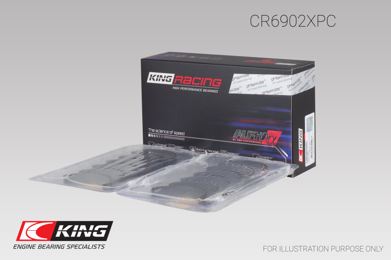 King Engine Bearings CR6902XPC0.5 Nissan VQ35HR/VQ37VHR/VR30DTT pMaxKote Rod Bearing Set - Size +.5mm