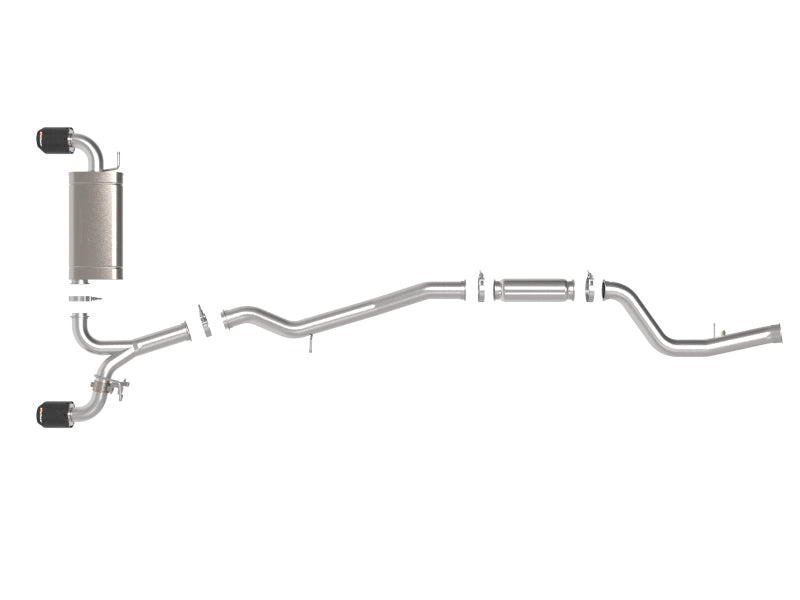 aFe 49-36050-C POWER Takeda 2021 Toyota Supra 2.0L (t) 2.5in-3in 304 SS CB Exhaust w/ Carbon Tips