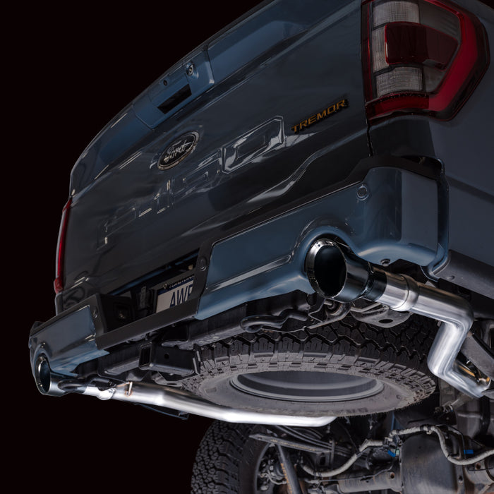 AWE Tuning 3015-33402 2021+ Ford F-150 Tremor (w/ Bumper Cutouts) 0FG Resonated Catback - Diamond Black Tips