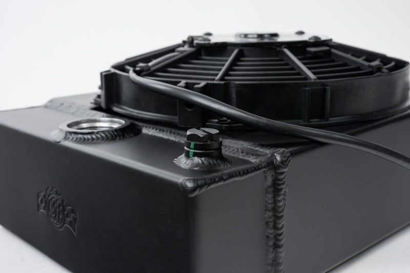 CSF 7065B Universal Drag Race / Tuck Radiator w/9in Spal Fan - 10.5in H x 10in L x 3.6in W - Black