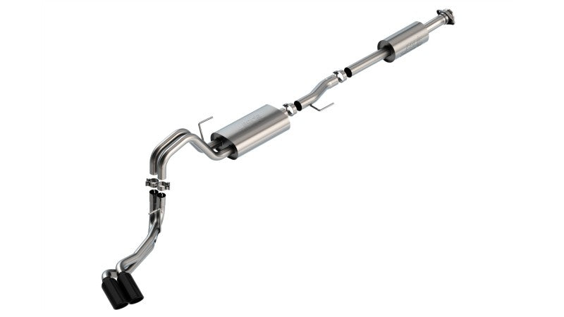 Borla 140870BC F-150 2021 2.7L/3.5L 4dr CC SB EC STB Lar/KingR/Plnm/LTD 3/2.25 DSE CB Touring BLK CHR Tips