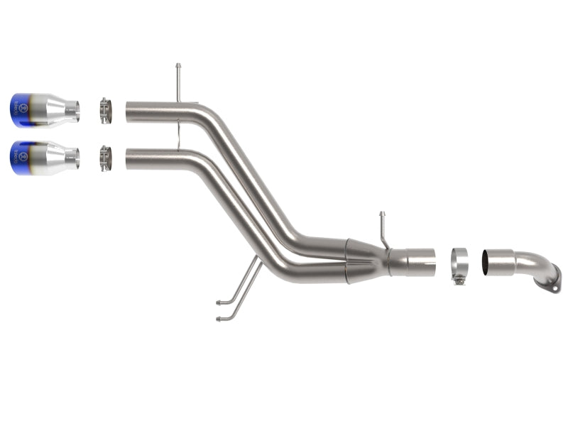 aFe 49-37019-L Takeda 13-17 Hyundai Veloster L4-1.6L 2-1/2in 304 SS Axle-Back Exhaust w/ Blue Flame Tips