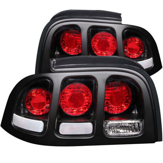 ANZO 221020 1994-1998 Ford Mustang Taillights Black