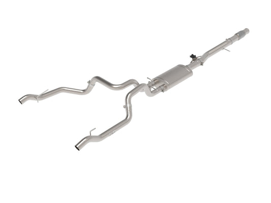 aFe 49-34140 Gemini XV 4in to Dual 3in 304 SS Cat-Back Exhaust w/ Cutout 19-21 GM Silverado/Sierra V8-6.2L