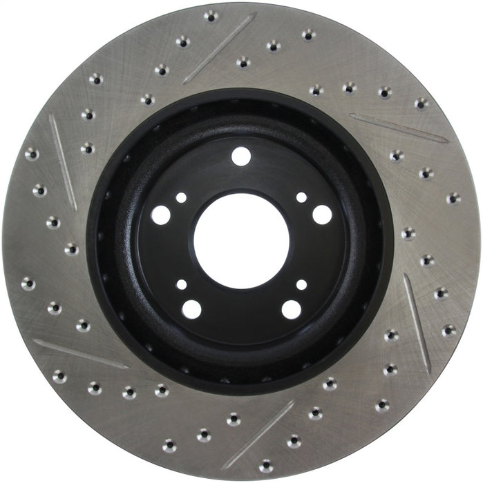 Stoptech 127.40057L StopTech 02-06 Acura RSX Type S / 06-09 Honda Civic Si Slotted & Drilled Left Front Rotor
