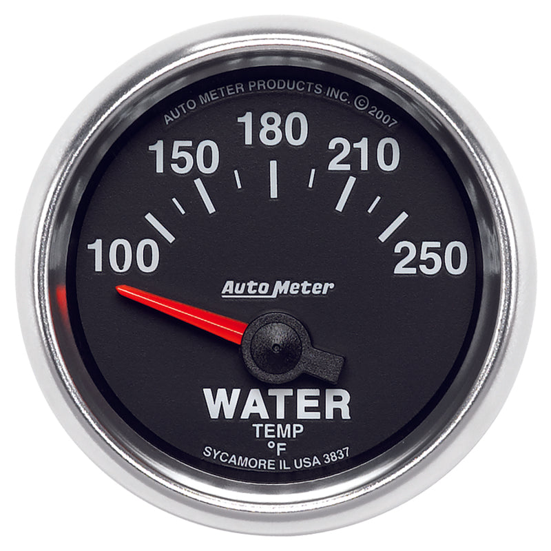 AutoMeter 3837 Autometer GS 52mm 100-250 Deg F Short Sweep Electronic Water Temperature Gauge