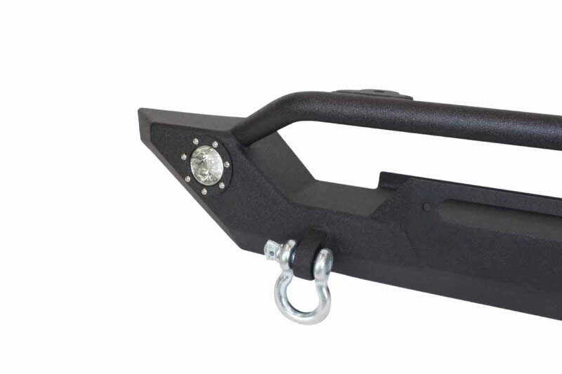 Fishbone Offroad FB22016 87-06 Jeep TJ/YJ Wrangler TJ/YJ Steel Front Bumper W/LEDs - Blk Textured Powercoat