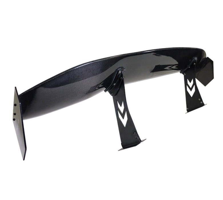 NRG CARB-A691NRG Carbon Fiber Spoiler - Universal (69in.) w/ Logo / Stand Cut Out / Large Side Plate