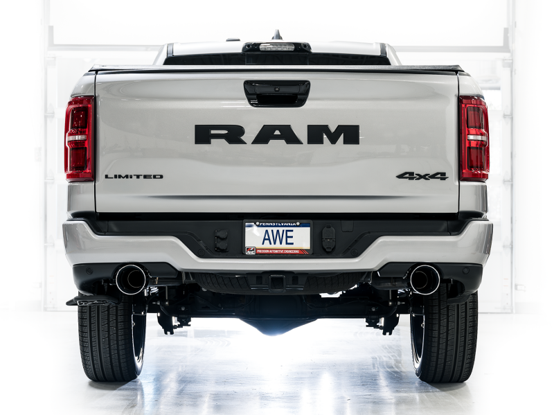 AWE Tuning 3015-32530 AWE 25+ RAM 1500 3.0TT 0FG Catback Touring Exhaust - Chrome Silver Tips