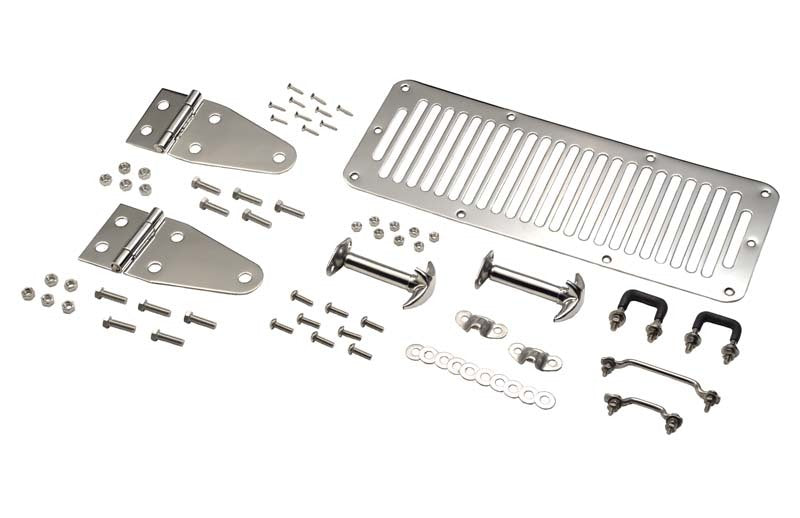 Kentrol 30470 78-95 Jeep CJ/Wrangler YJ Hood Kit - Polished Silver