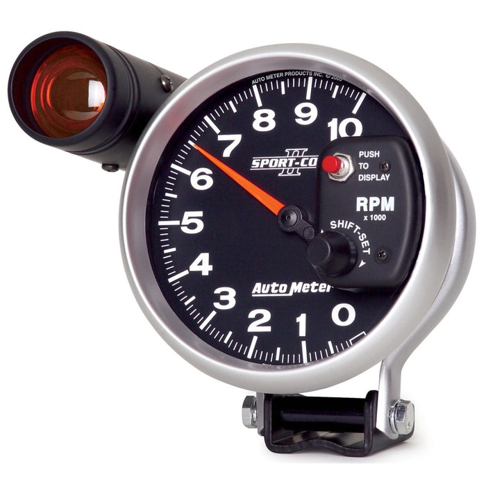 AutoMeter 3699 Autometer Sport-Comp II 5 inch 0-10000 RPM Pedestal Mount Tachometer Shift-Lite