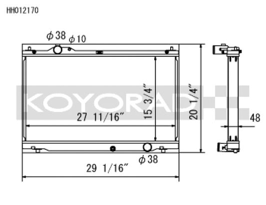 Koyo HH012170 08-11 Lexus IS-F 5.0L (AT) Radiator
