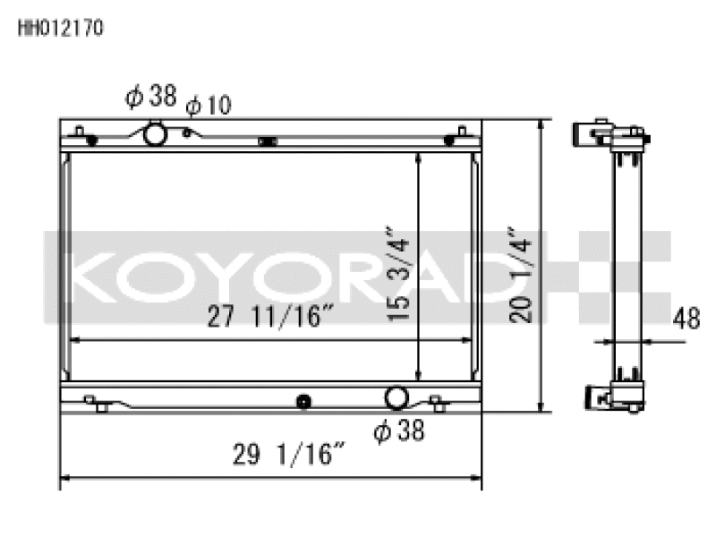 Koyo HH012170 08-11 Lexus IS-F 5.0L (AT) Radiator