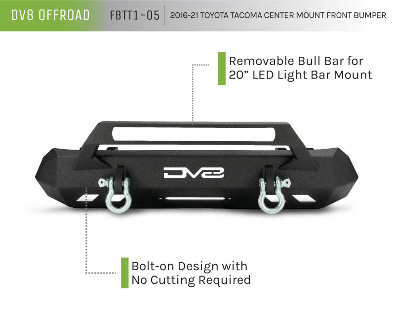 DV8 Offroad FBTT1-05 2016+ Toyota Tacoma Center Bumper