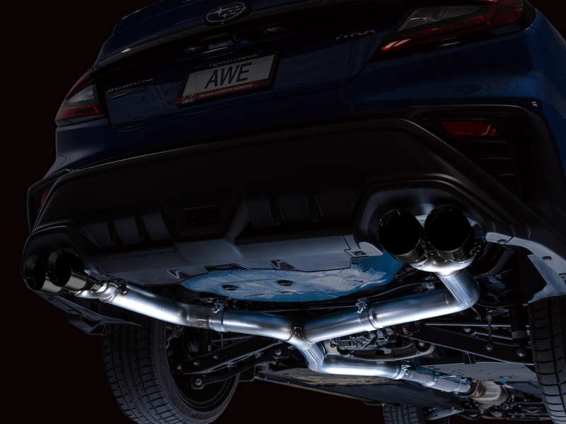 AWE Tuning 3020-43979 2022+ VB Subaru WRX Track Edition Exhaust - Diamond Black Tips