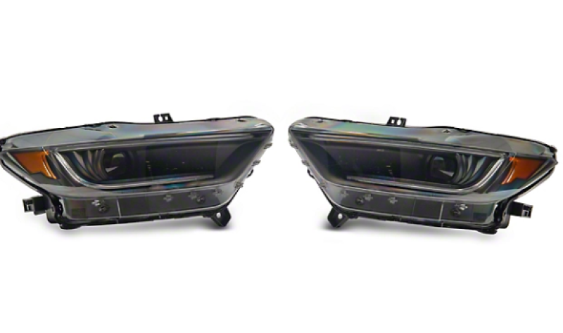 Raxiom 406011-1 15-17 Ford Mustang 18-20 Mustang GT350 Left Headlight- Blk Housing (Smoked Lens) Box 1 of 2