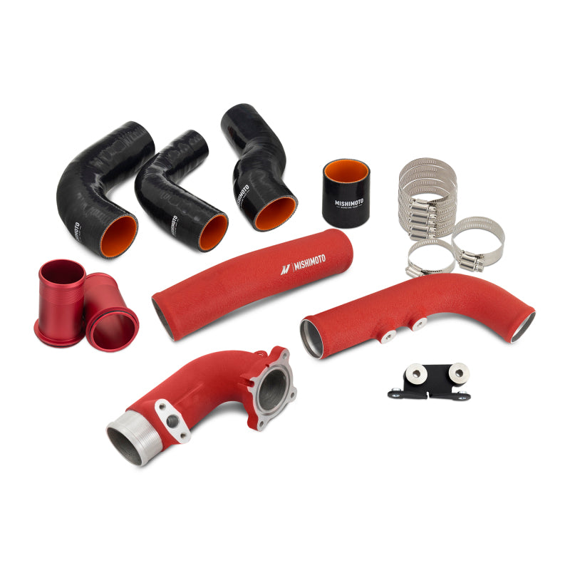 Mishimoto MMINT-GRC-23KSLRD 2023+ Toyota GR Corolla Intercooler & Pipe Kit - Silver Cooler - Red Pipes