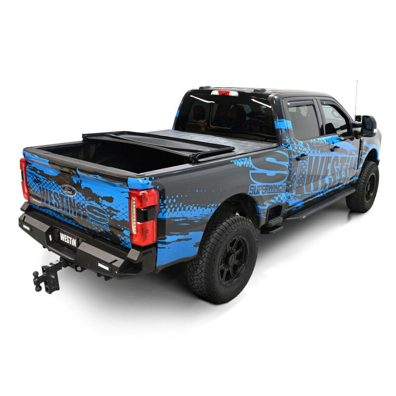 Westin 19-21005 17-24 Ford F-250/350 Super Duty 6.75ft. Bed Soft Tri-Fold Tonneau Cover - Black