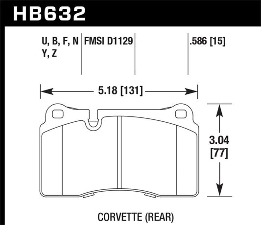Hawk Performance HB632B.586 Hawk 2007-2015 Volkswagen Tourareg Base/V6/V6-Sport/TDI HPS 5.0 Performance Rear Brake Pads