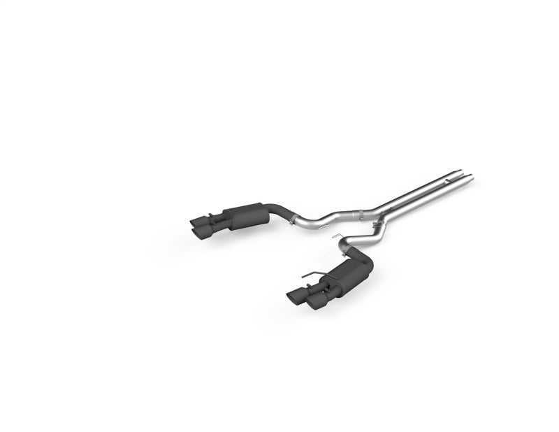 MBRP S7205BLK 18-19 Ford Mustang GT 5.0 3in Dual Split Rear Cat Back w/ Quad 4in Dual Wall Tips- Black Coated