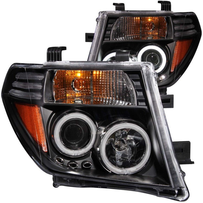 ANZO 111111 2005-2008 Nissan Frontier Projector Headlights w/ Halo Black
