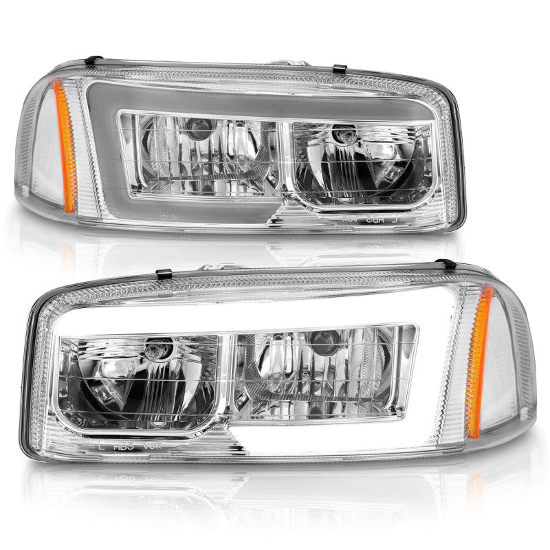 ANZO 111523 Anzo 99-17 GMC Sierra/Denali Headlights Chrome Amber (w/C Light Bars)
