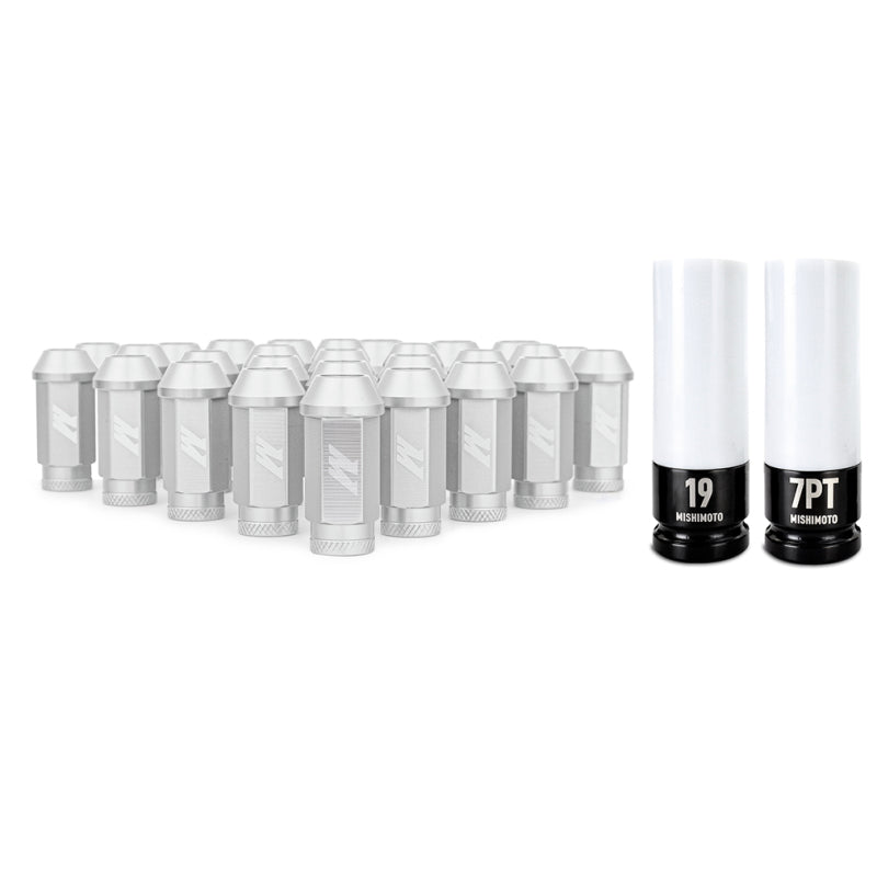 Mishimoto MMLG-15-27LSL Aluminum Locking Lug Nuts M12x1.5 27pc Set Silver