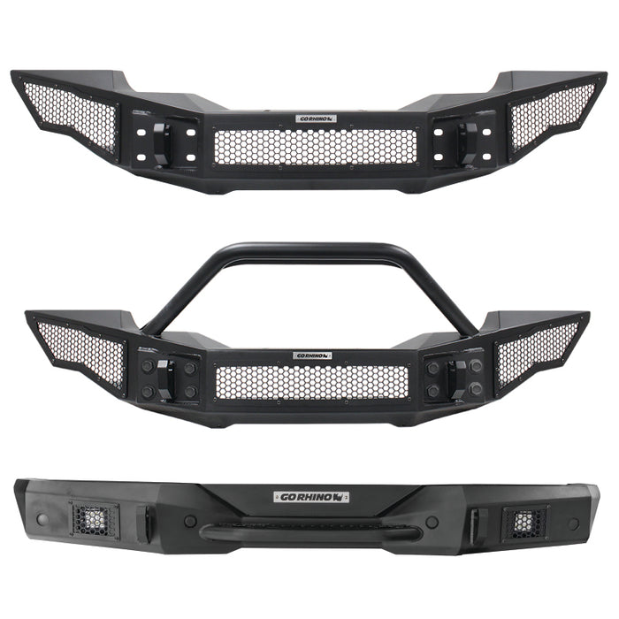 Go Rhino 331201T 07-20 Jeep Wrangler JL/JLU/JK/JKU/Gladiator JT Rockline Full Width Bumper w/ Overrider