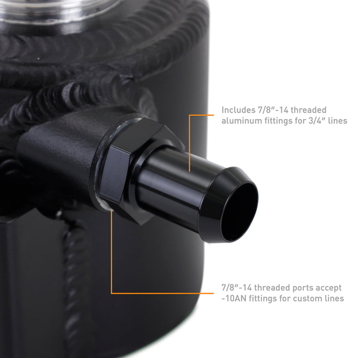 Mishimoto MMRT-EXP-TRDBK Universal Aluminum Coolant Expansion Tank - MWBK