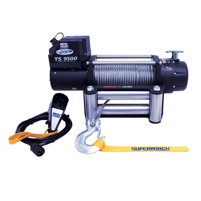 Superwinch 1595200 9500 LBS 12V DC 11/32in x 95ft Steel Rope Tiger Shark 9500 Winch