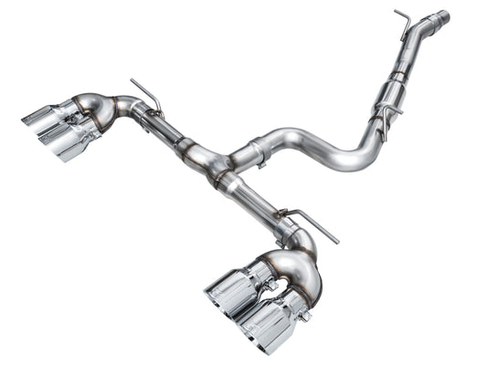 AWE Tuning 3020-42658 AWE MK8 Volkswagen Golf R 3in Track Edition Quad Exhaust - Chrome Silver Tips