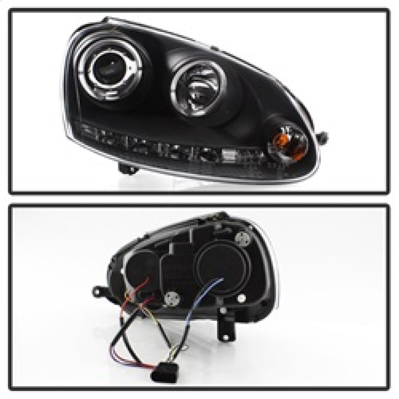 SPYDER 5012098 Spyder Volkswagen GTI 06-09/Jetta 06-09 Halogen Model Only - LED Halo DRL Black PRO-YD-VG06-HL-BK