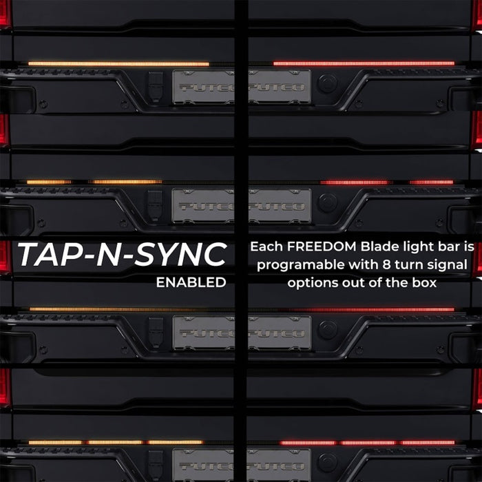 Putco 760060-26 23-24 Ford SuperDuty F-250/F-350/F-450 60In Freedom Tailgate Bars w/ LED Taillamps Blade