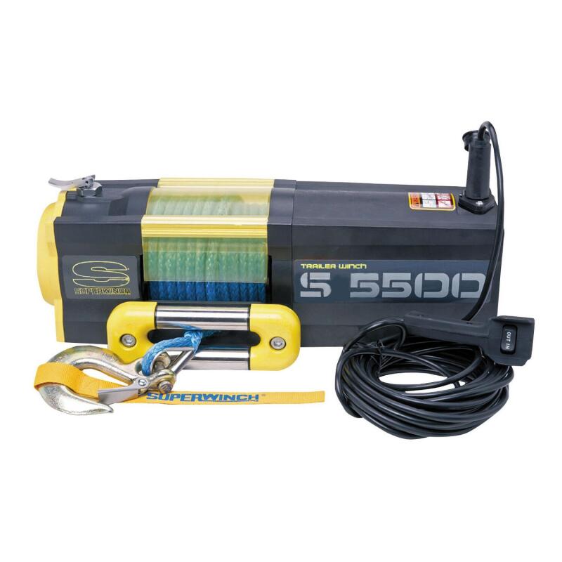Superwinch 1455201 5500 LBS 12V DC 1/4in x 60ft Synthetic Rope S5500 Winch