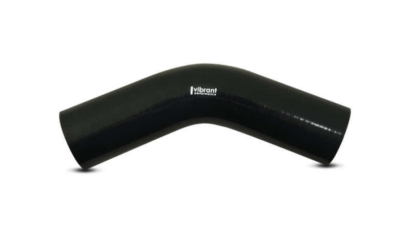 Vibrant 2917 4 Ply Reinforced Silicone Elbow Connector - 5in ID x 4in Leg 45 Deg Elbow (BLACK)