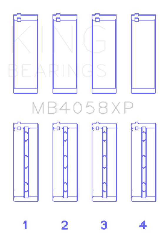 King Engine Bearings MB4058XPSTDX Nissan VQ35DE Performance Main Bearing Set - Size STDX