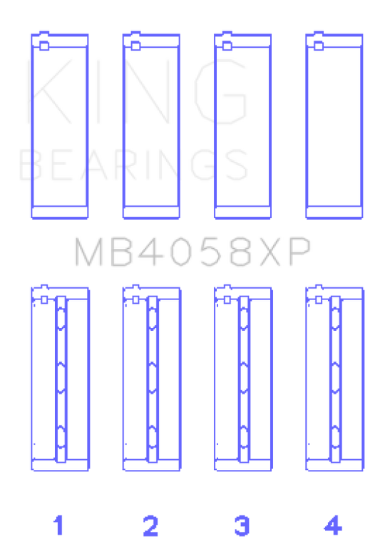King Engine Bearings MB4058XPSTDX Nissan VQ35DE Performance Main Bearing Set - Size STDX