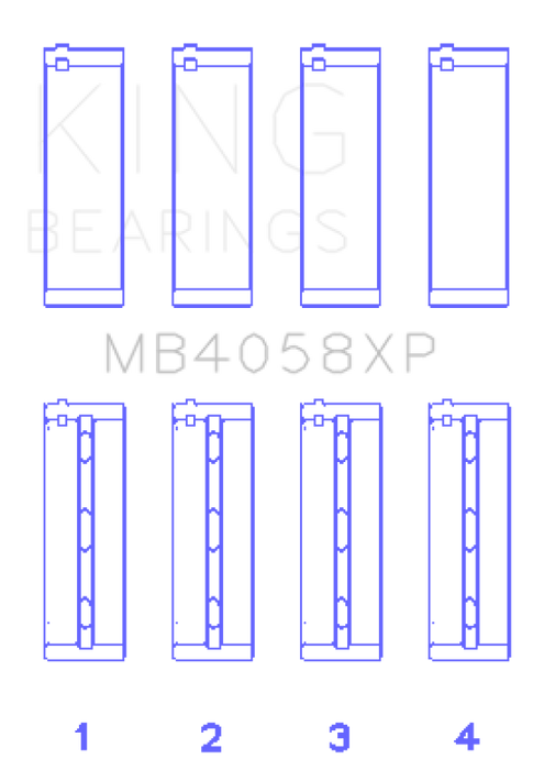 King Engine Bearings MB4058XP Nissan VQ35DE Performance Main Bearing Set - Size STD
