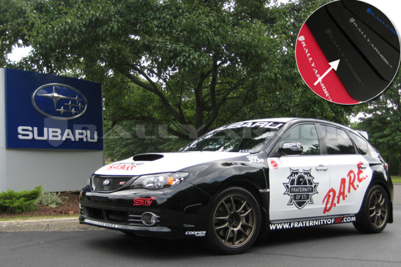 Rally Armor MF15-UR-BLK/GRY 08-11 Subaru STI (Hatch Only) / 11-14 WRX (Hatch Only) Black UR Mud Flap w/Grey Logo