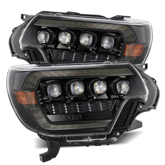 AlphaRex 880752 12-15 Toyota Tacoma NOVA LED Proj Headlights Plank Alpha Blk w/Activ Light/Seq Signal/DRL