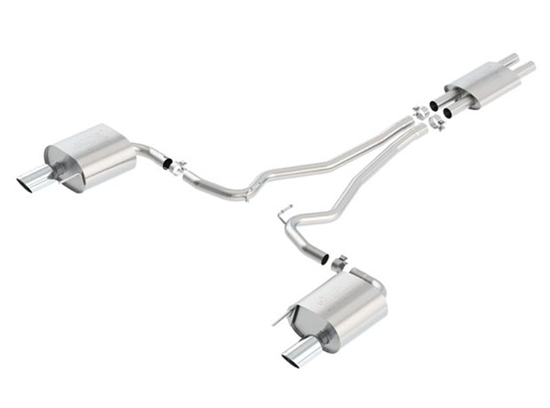 Borla 140588 ATAK Cat Back 15 Ford Mustang 3.7L V6 MT/AT 2.25in Pipe 4in Single Round Rolled Tips